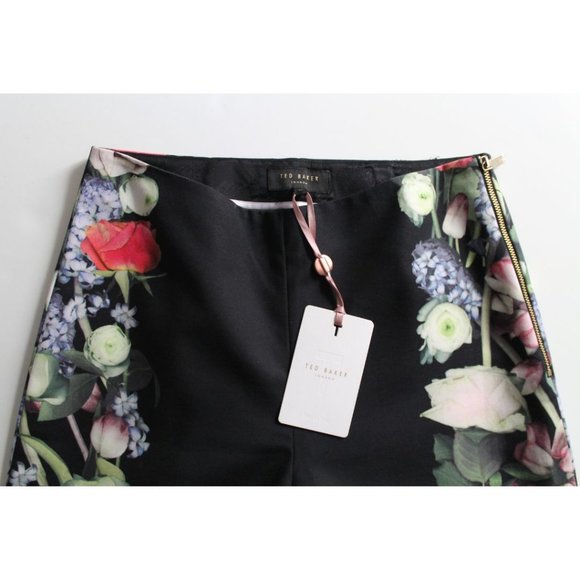 Ted Baker Baynar Kensington Floral Print Ankle Grazer Pants Size TED 0/ US 2 - Picture 5 of 5